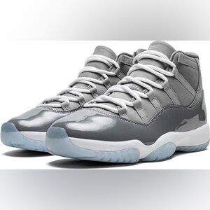 Nike Air Jordan 11 Retro Gray and White Cool Grey  High-Top Sneakers